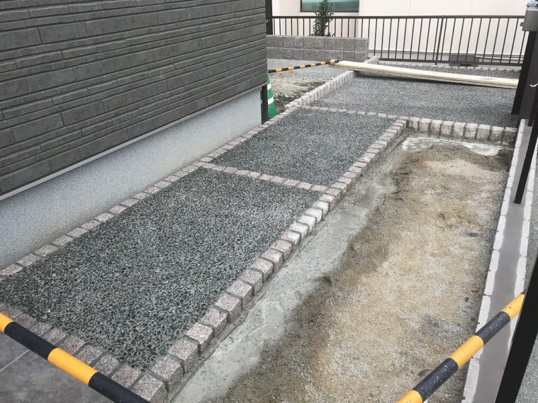 コンクリート洗い出し仕上げ 北九州で新築外構工事なら株式会社イナテック